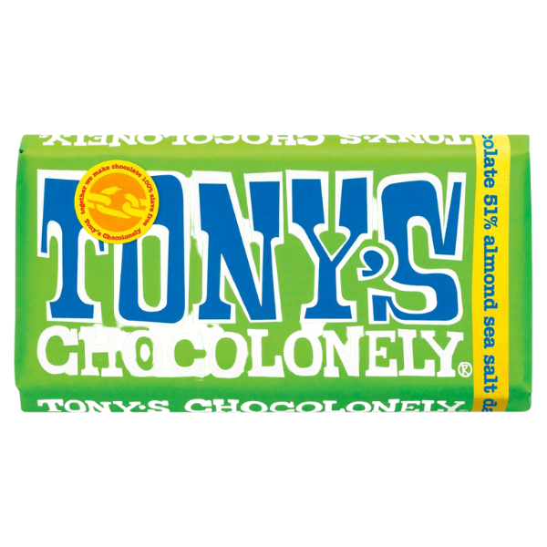 Tonny's chocolonely dark with almond and sea salt 