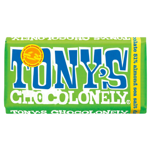 Tonny's chocolonely dark with almond and sea salt 
